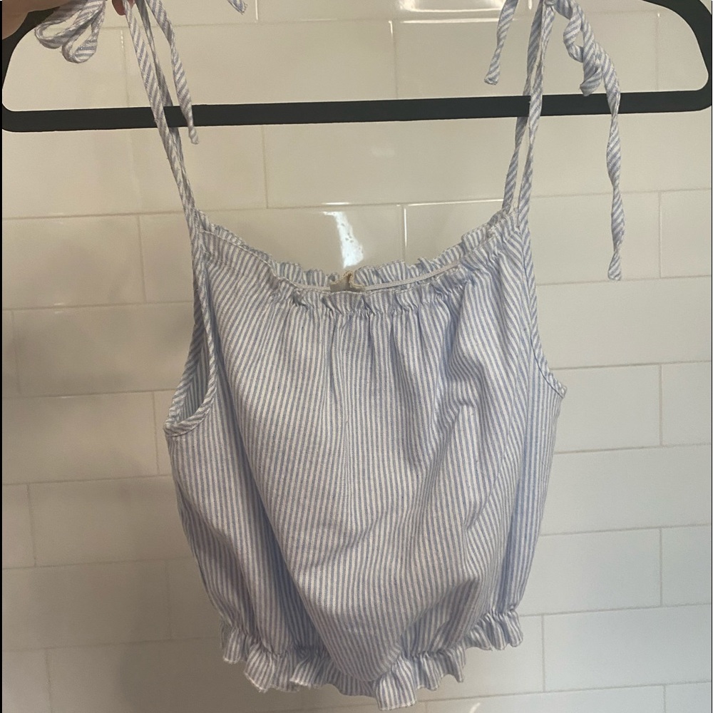 Blue and white striped brandy Melville top